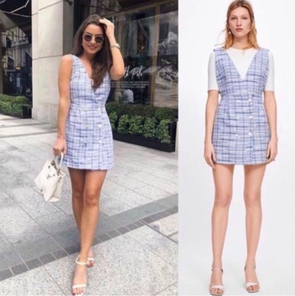 Blue Pinafore Dress